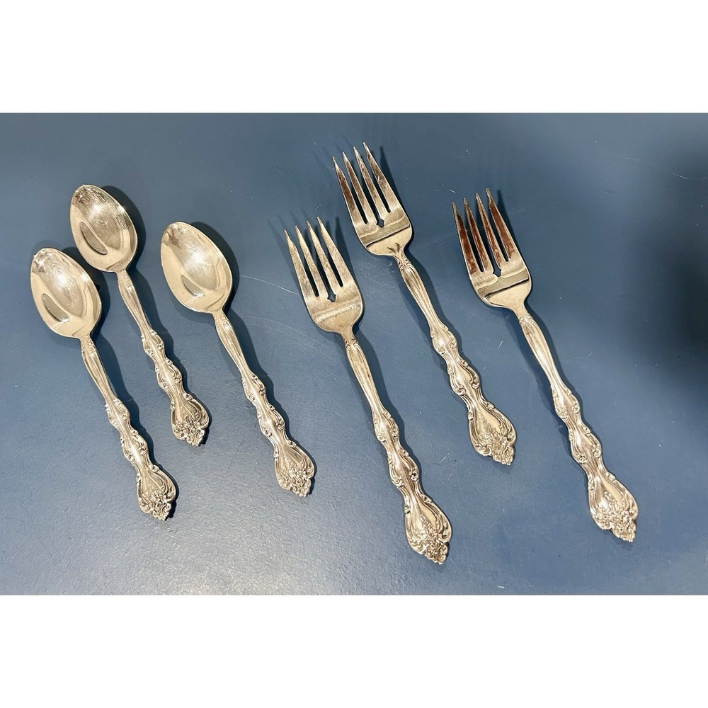 International Silverplate Interlude Pattern Vtg 1971 Spoons & Salad Forks 6 pcs